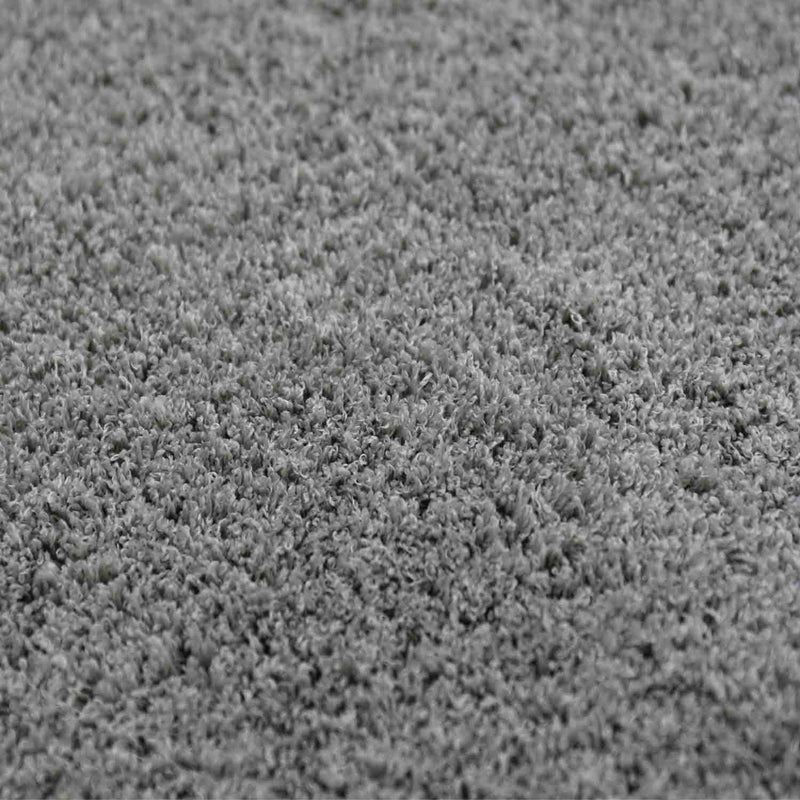 Living room rug in light grey, fluffy microfiber, densely woven - soft-zoom-