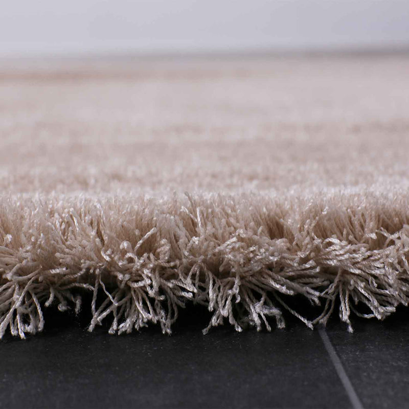 Teppich Shaggy hochflor in Beige Flauschig Microfaser Dicht Weich für Wohnzimmer, Schlafzimmer-zoom-