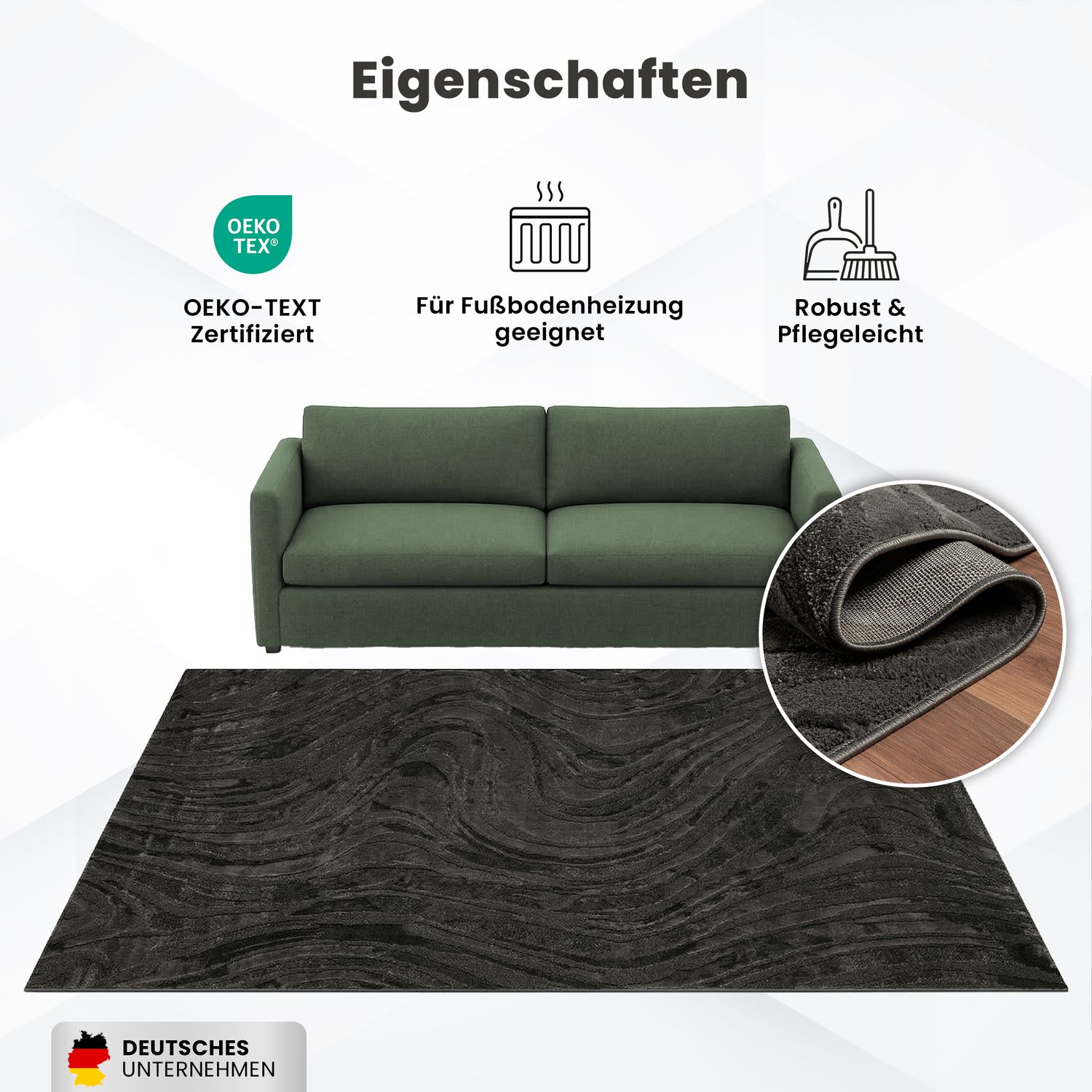 Teppich Wohnzimmer teppich Schlafzimmer 3D Effekt modern Weich kurzflor Wellenmuster Qualitativ-zoom-21
