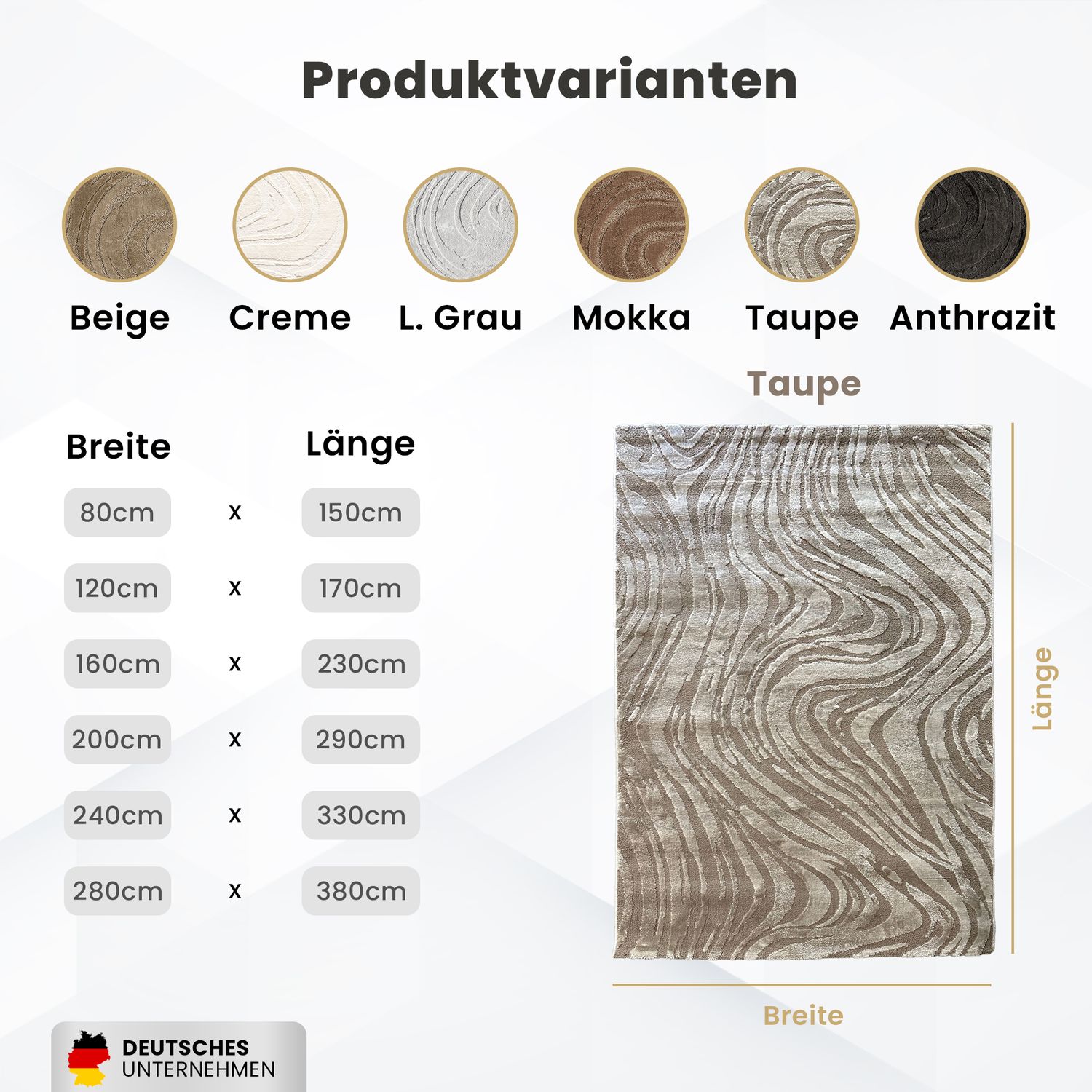 Teppich Wohnzimmer teppich Schlafzimmer 3D Effekt modern Weich kurzflor Wellenmuster Qualitativ-zoom-30