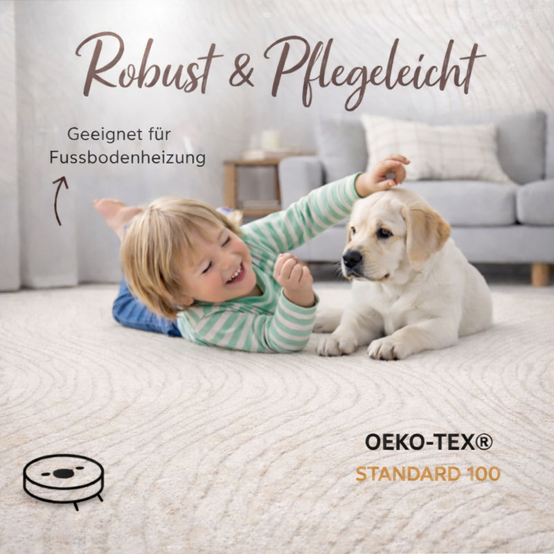 Living room rug, bedroom rug, 3D effect, modern, soft, short pile, wave pattern, high quality-zoom-