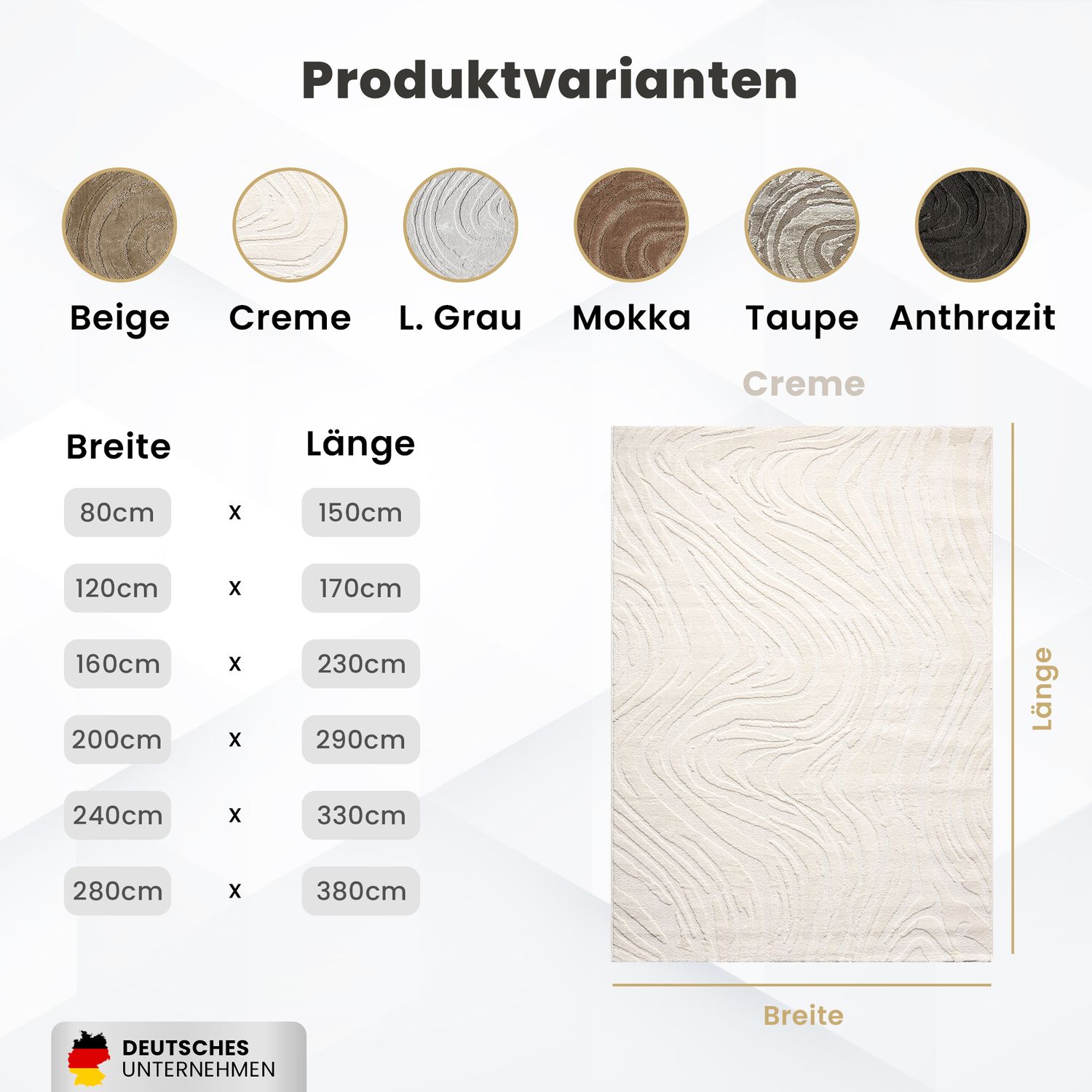Teppich Wohnzimmer teppich Schlafzimmer 3D Effekt modern Weich kurzflor Wellenmuster Qualitativ-zoom-15