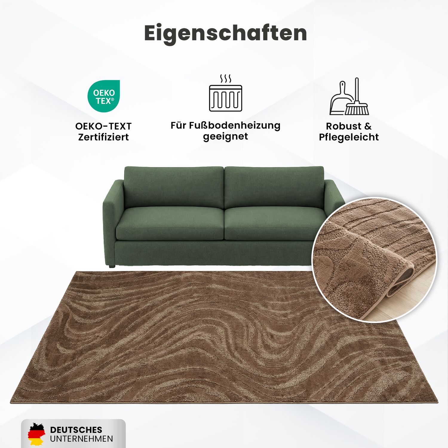 Teppich Wohnzimmer teppich Schlafzimmer 3D Effekt modern Weich kurzflor Wellenmuster Qualitativ-zoom-40