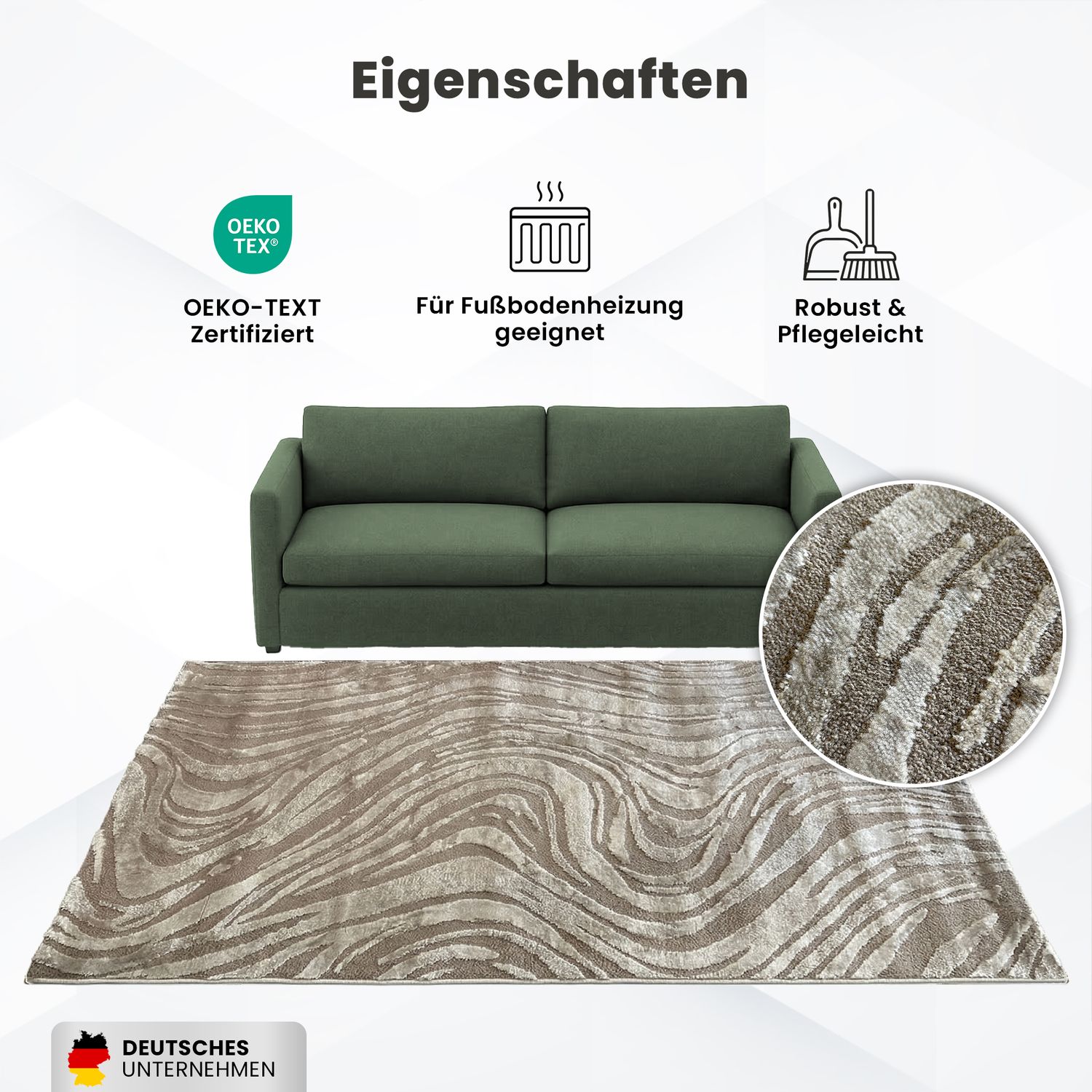 Teppich Wohnzimmer teppich Schlafzimmer 3D Effekt modern Weich kurzflor Wellenmuster Qualitativ-zoom-33