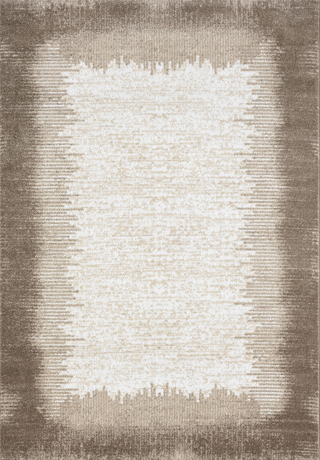 Short-pile living room rug with patterned edges - quality - soft grey/beige for bedroom