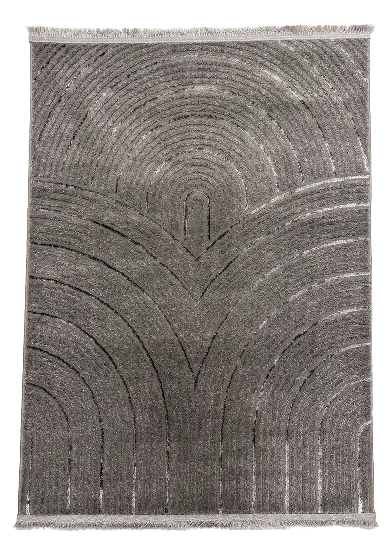 Short-pile rug for living room, bedroom, hallway, kitchen; thin boho design; lurex; high-low effect 3D; soft-zoom-