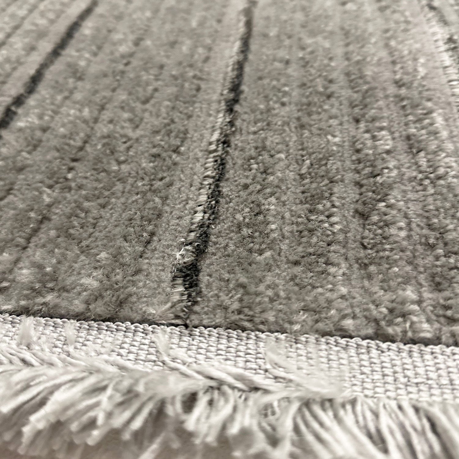 Short-pile rug for living room, bedroom, hallway, kitchen; thin boho design; lurex; high-low effect 3D; soft-6