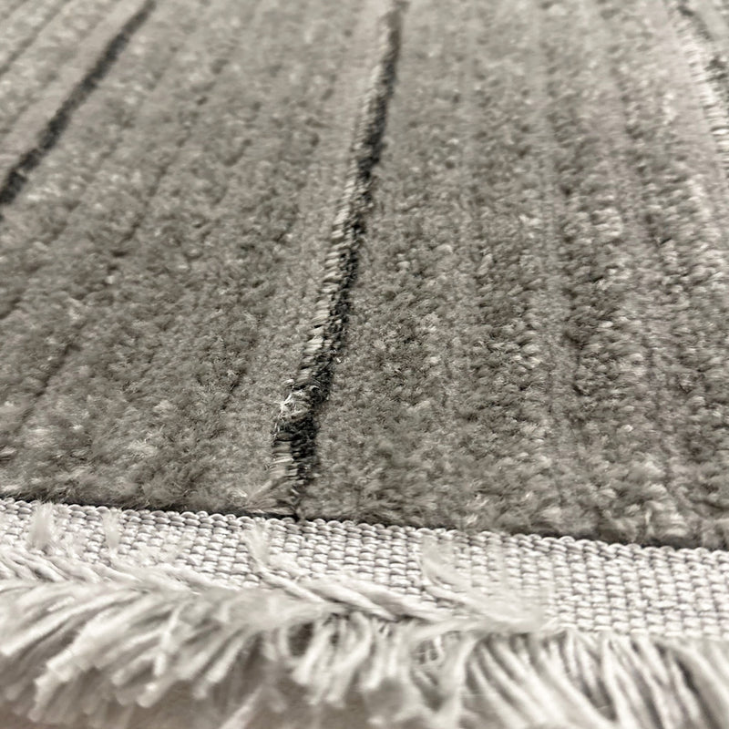 Short-pile rug for living room, bedroom, hallway, kitchen; thin boho design; lurex; high-low effect 3D; soft-zoom-