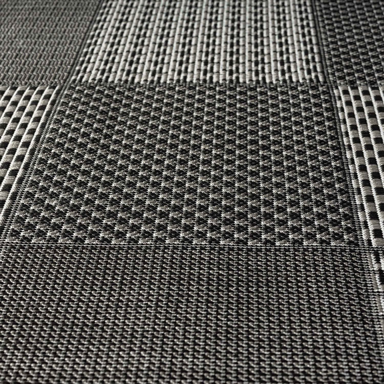 Teppiche In- und Outdoor Flachgewebe Terrasse Balkon Kacheloptik Grau Anthrazit-2