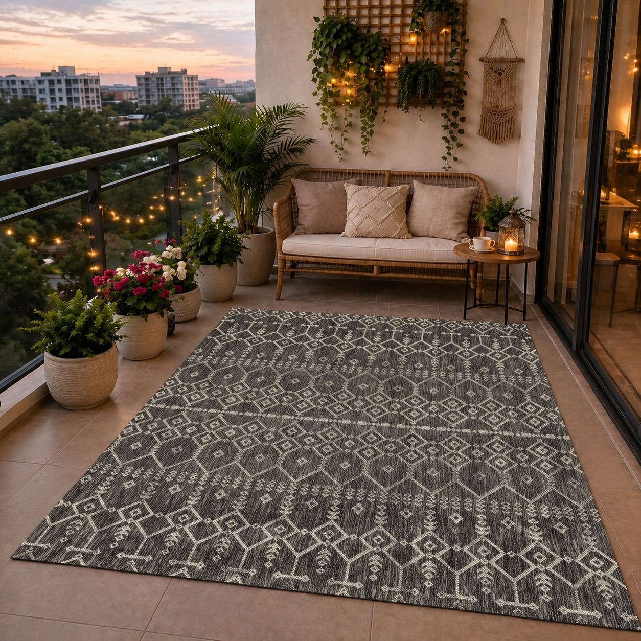 Terrassen Teppich Waschbar Balkonteppich Küche Wohnzimmer Garten