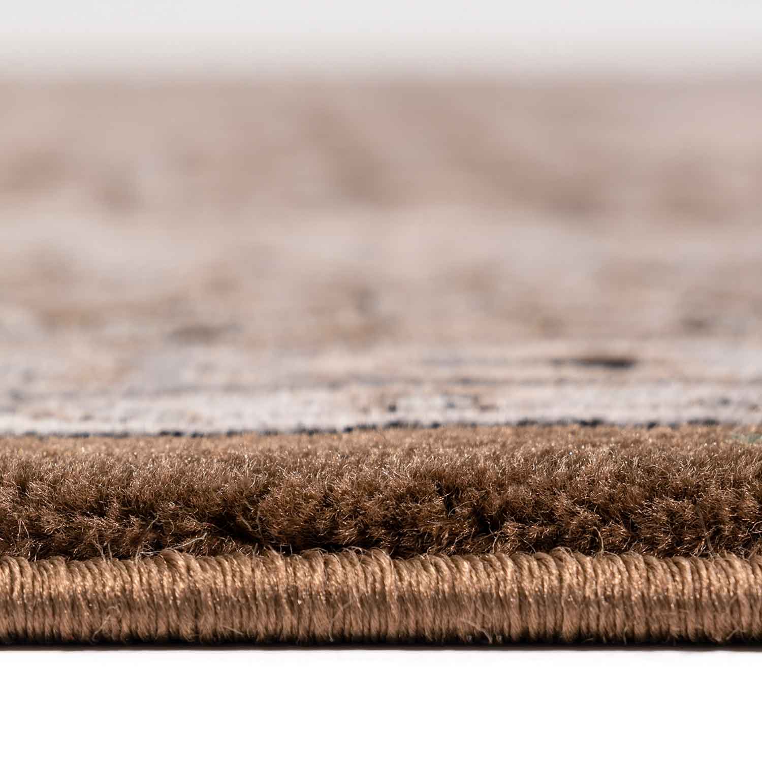 Teppich Wohnzimmer Orient Stil Ornament Bordüre Braun Beige-zoom-4