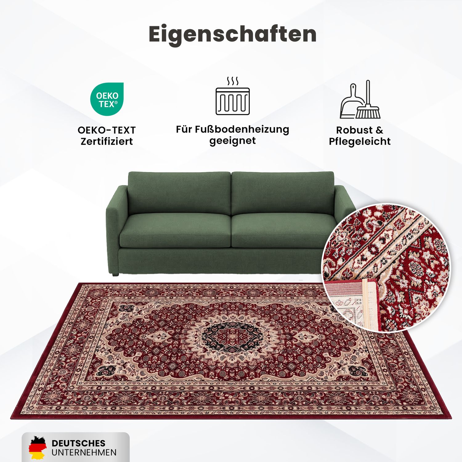 Tibet0146 Red Classic Tibetan Rug with Oriental Pattern-8