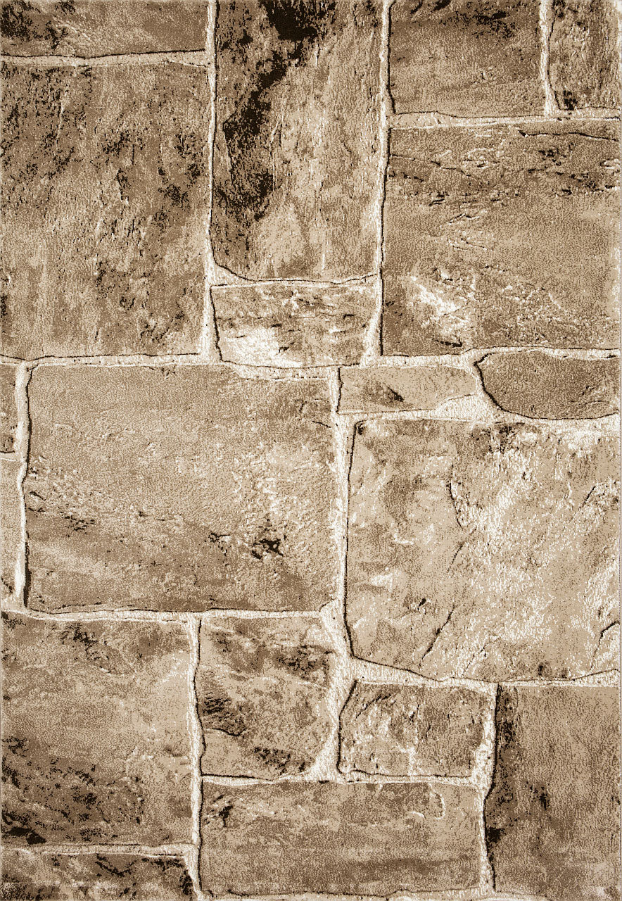 Tibet7413 Beige Classic Tibetan Rug, with Stone Wall Pattern-zoom-4