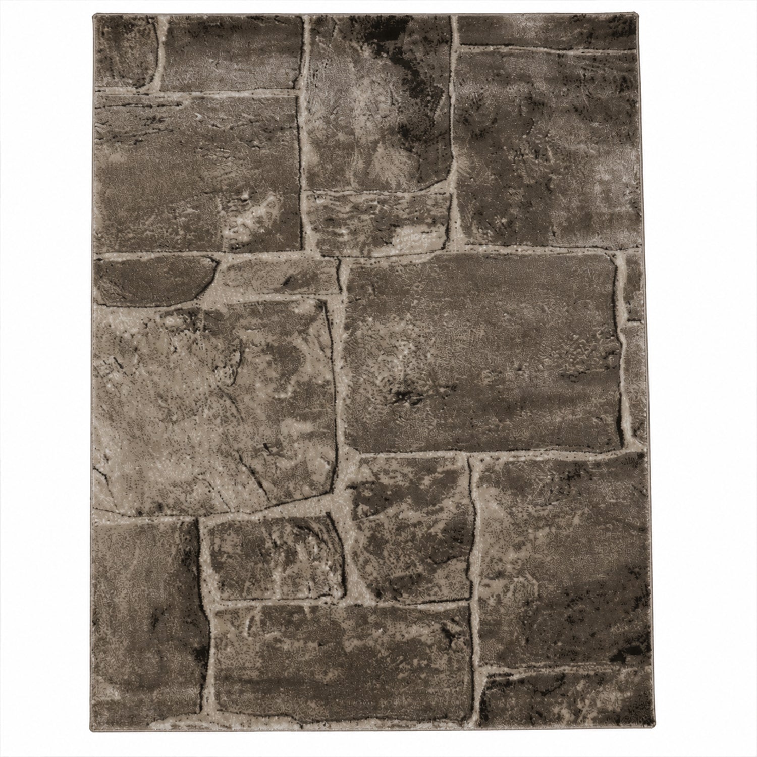 Tibet7413 Beige Klassischer Tibet Teppich, mit Stein Mauer Muster-2