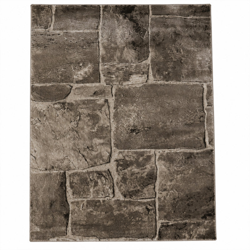 Tibet7413 Beige Klassischer Tibet Teppich, mit Stein Mauer Muster-zoom-