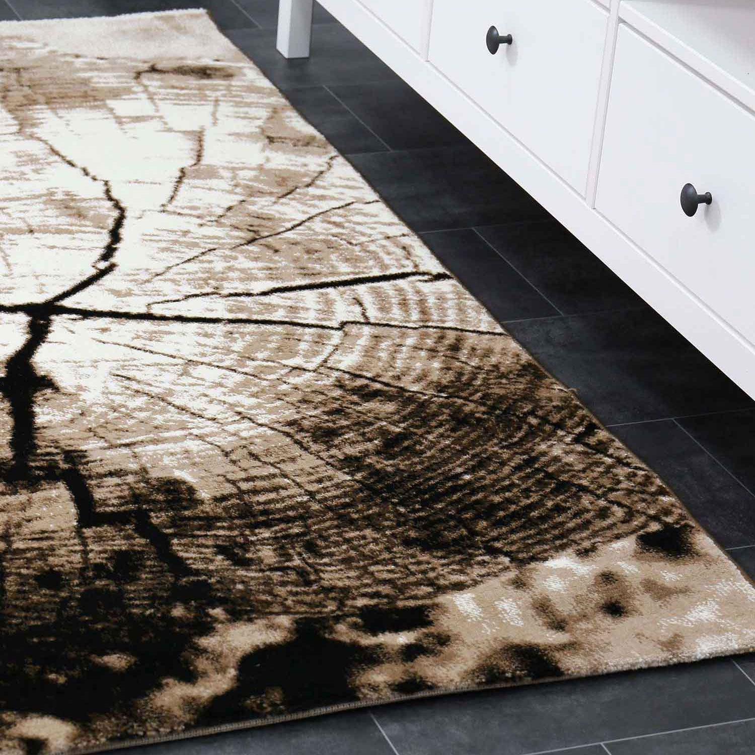 TibetT021 Braun Beige Baumstumpf Holz Optik-zoom-3