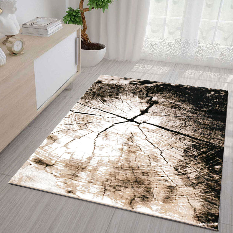 TibetT021 Braun Beige Baumstumpf Holz Optik-zoom-