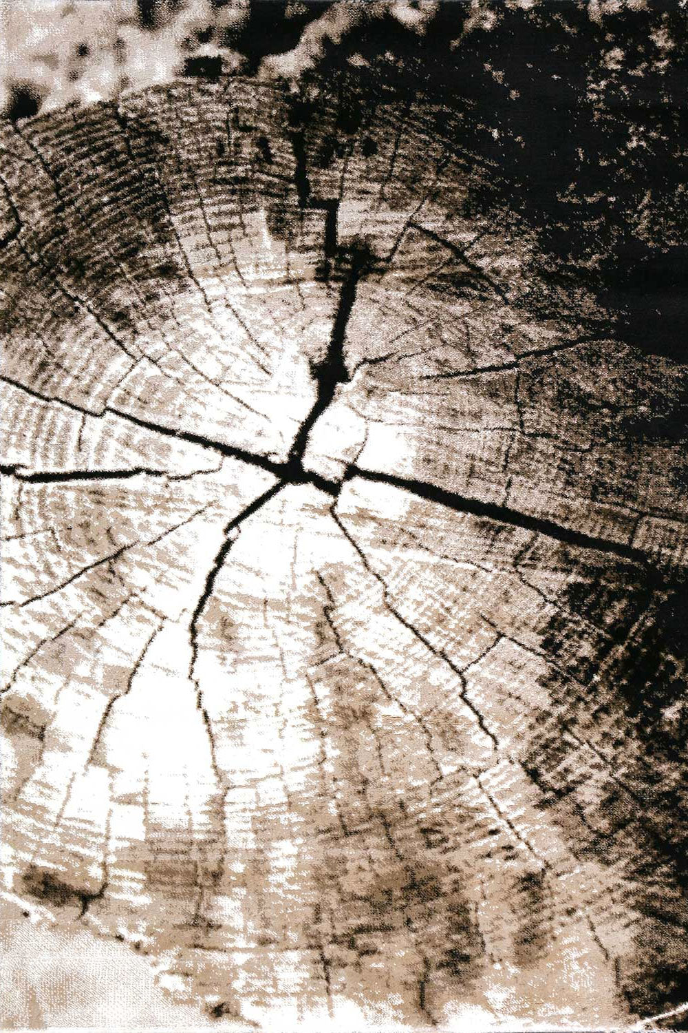 TibetT021 Braun Beige Baumstumpf Holz Optik-5