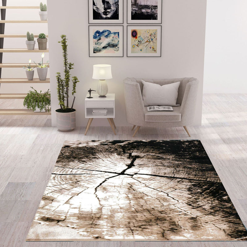 TibetT021 Braun Beige Baumstumpf Holz Optik-zoom-