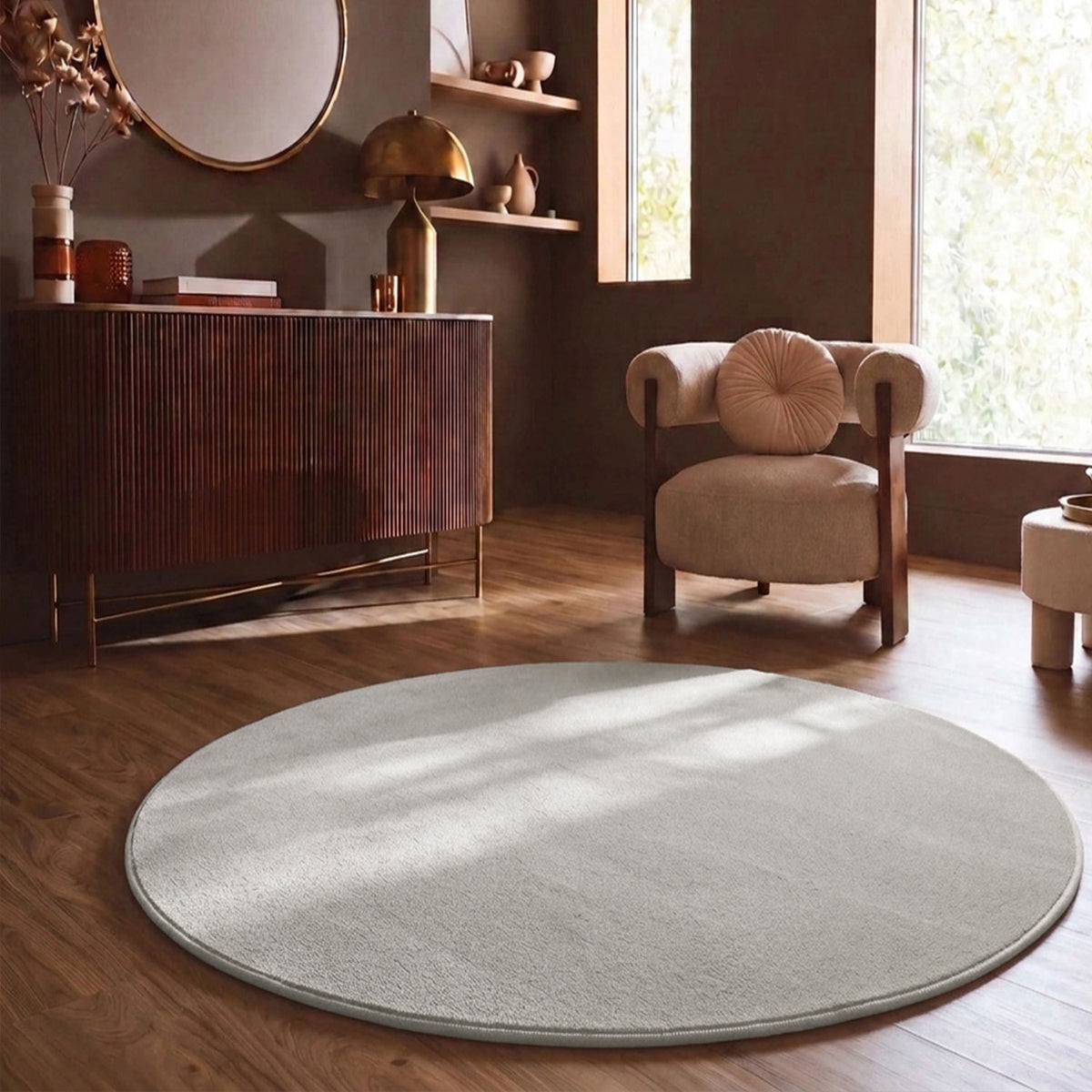Waschbarer Kurzflor Teppich, rutschfest & weich, Einfarbig für Wohnzimmer, Schlafzimmer, Küche & Kinderzimmer-zoom-29