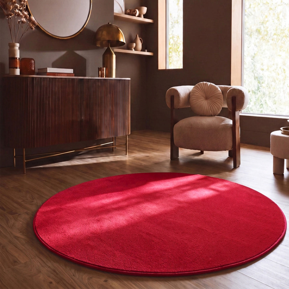 Waschbarer Kurzflor Teppich, rutschfest & weich, Einfarbig für Wohnzimmer, Schlafzimmer, Küche & Kinderzimmer-zoom-26