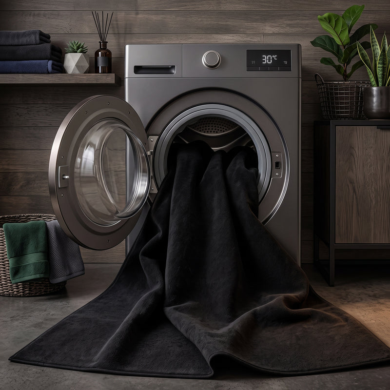 Waschbarer Kurzflor Teppich, rutschfest & weich, Einfarbig für Wohnzimmer, Schlafzimmer, Küche & Kinderzimmer-zoom-