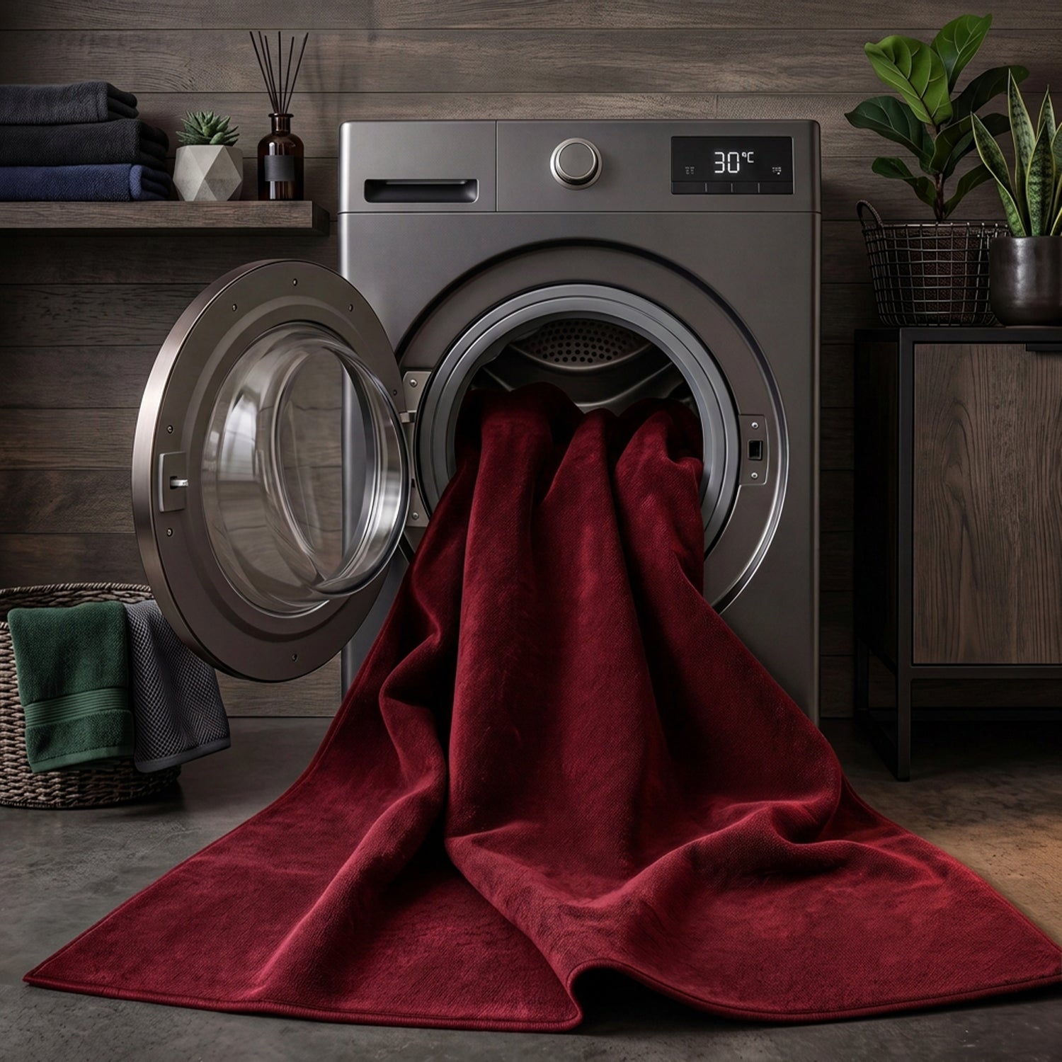Waschbarer Kurzflor Teppich, rutschfest & weich, Einfarbig für Wohnzimmer, Schlafzimmer, Küche & Kinderzimmer-zoom-40