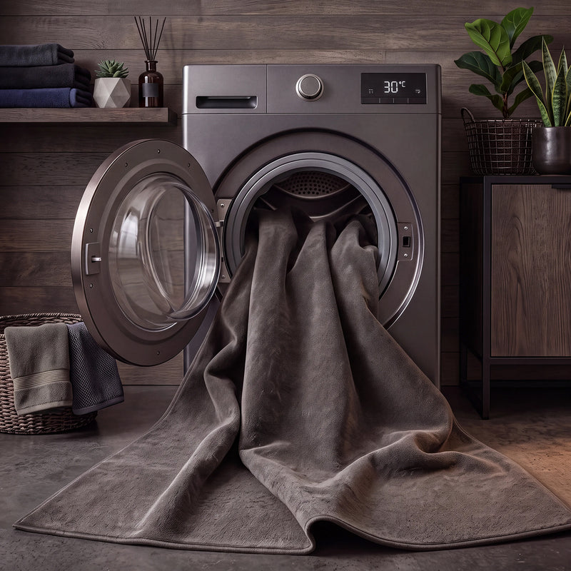 Waschbarer Kurzflor Teppich, rutschfest & weich, Einfarbig für Wohnzimmer, Schlafzimmer, Küche & Kinderzimmer-zoom-