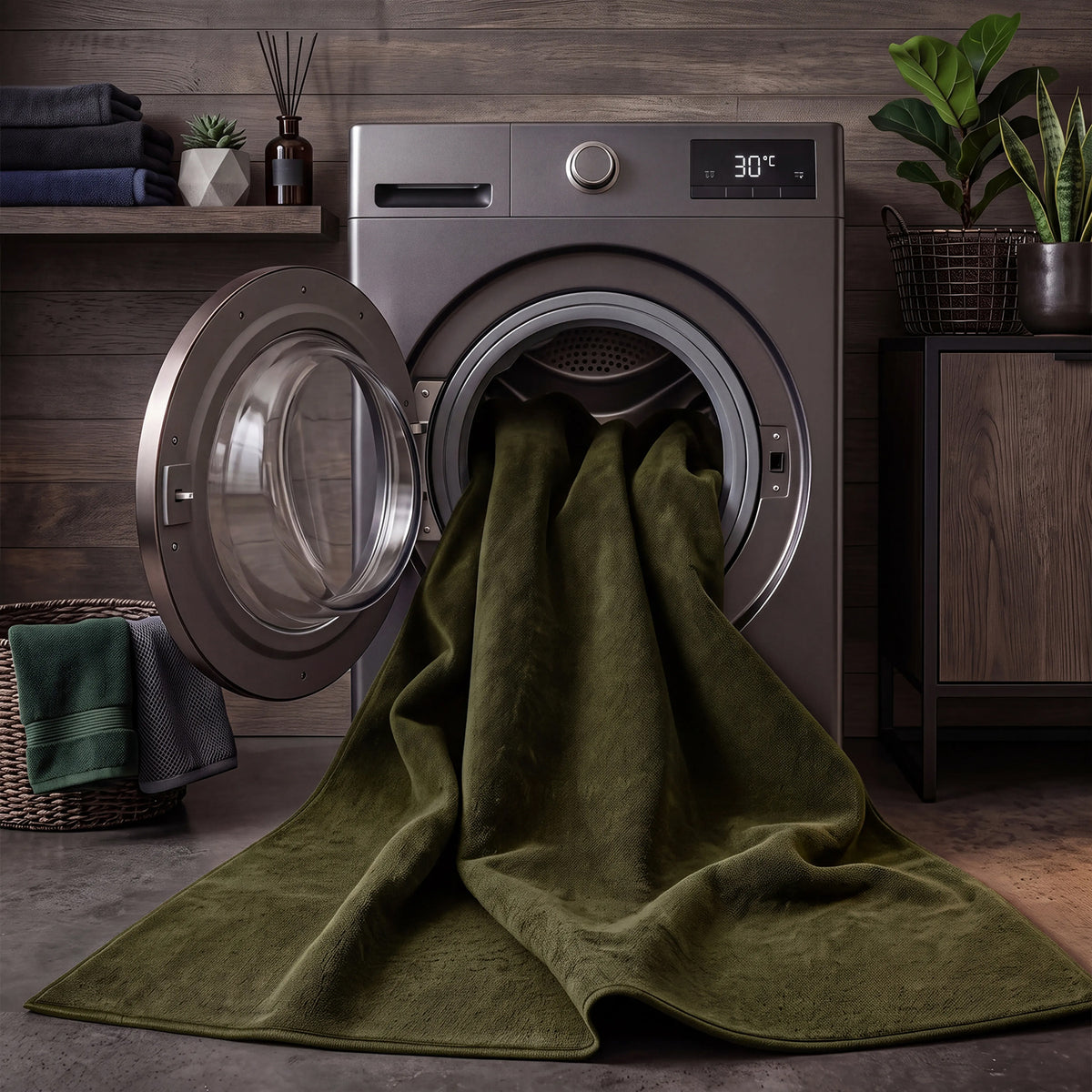 Waschbarer Kurzflor Teppich, rutschfest & weich, Einfarbig für Wohnzimmer, Schlafzimmer, Küche & Kinderzimmer-22