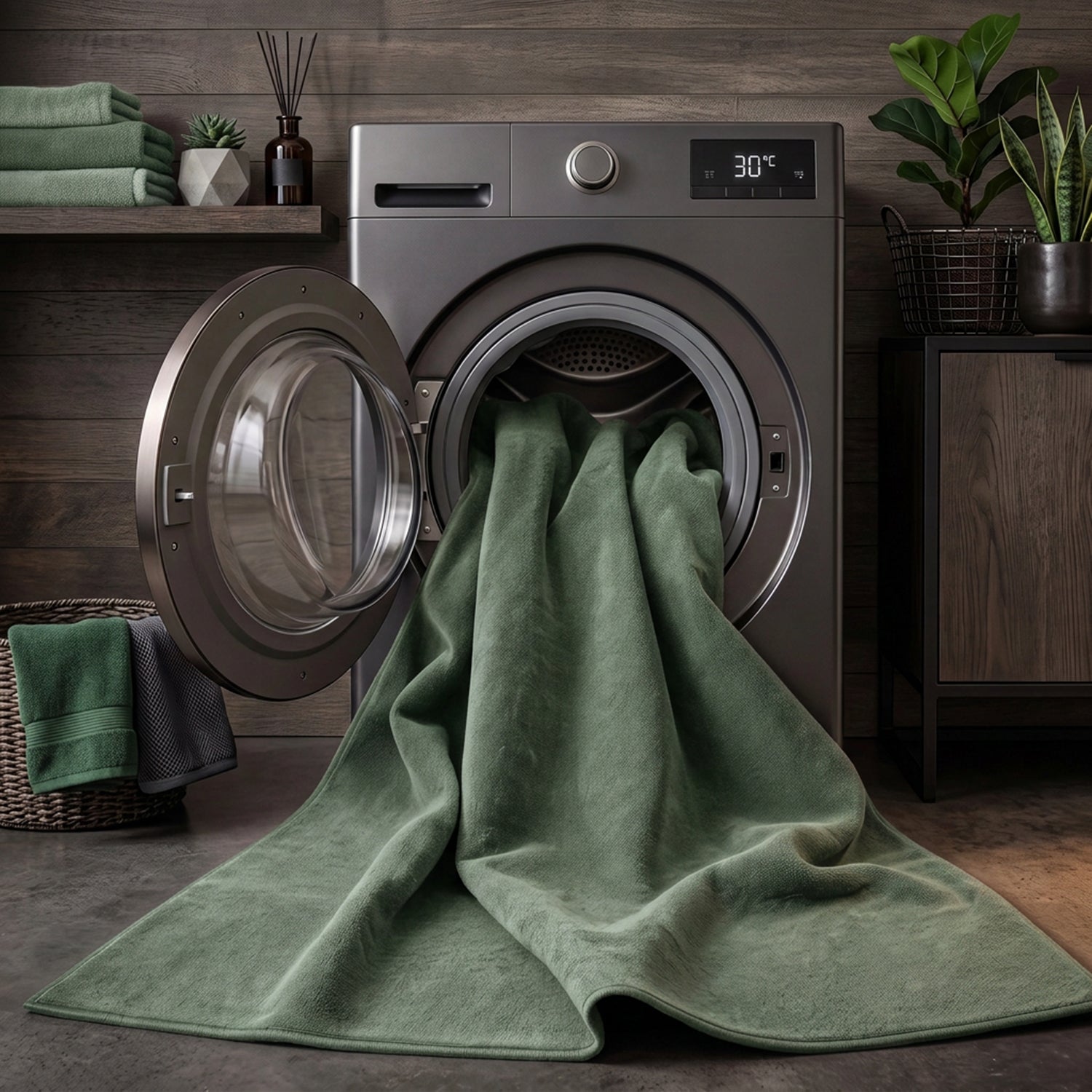 Waschbarer Kurzflor Teppich, rutschfest & weich, Einfarbig für Wohnzimmer, Schlafzimmer, Küche & Kinderzimmer-29