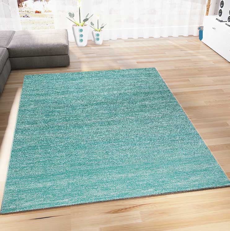 Modern Green Solid Color Rug, Short Pile Mottled, Colorfast, Easy Care, NEW