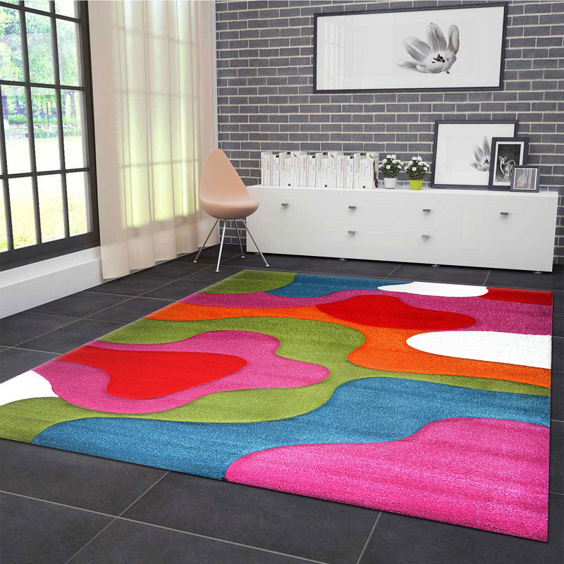 Webteppich Multicolor Abstrakt Weich Hochwertig - I9528-zoom-