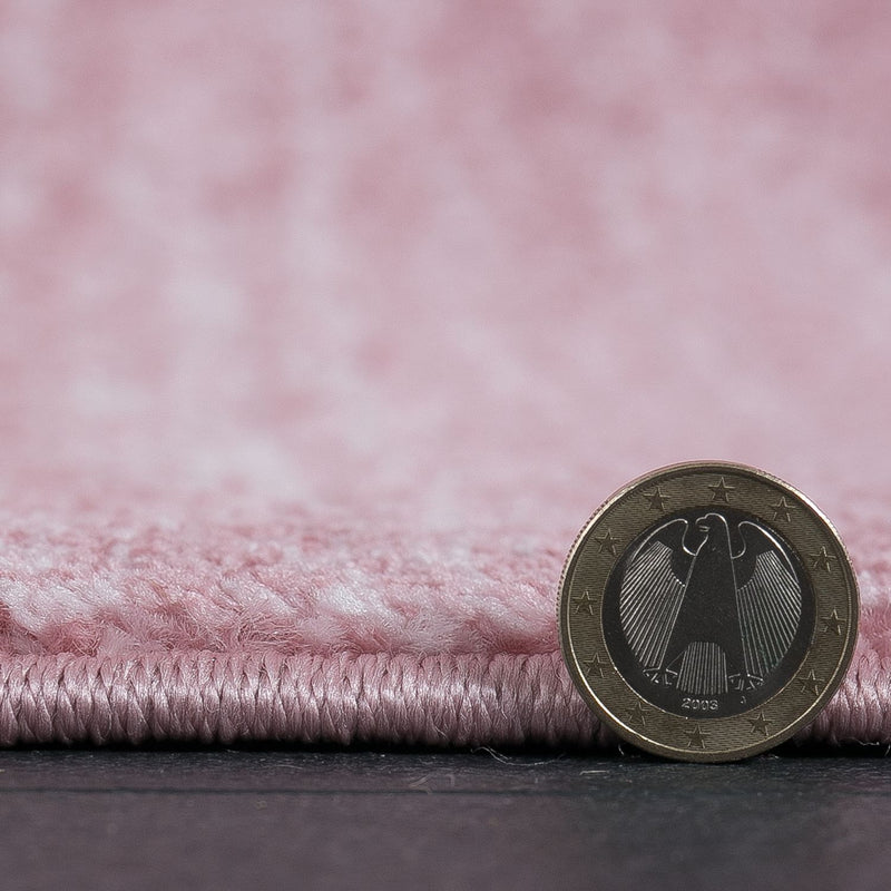 Teppich Kurzflor einfarbig Modern Rosa Meliert Farbecht Pflegeleicht Pastelfarben, für Wohnzimmer, Schlafzimmer-zoom-