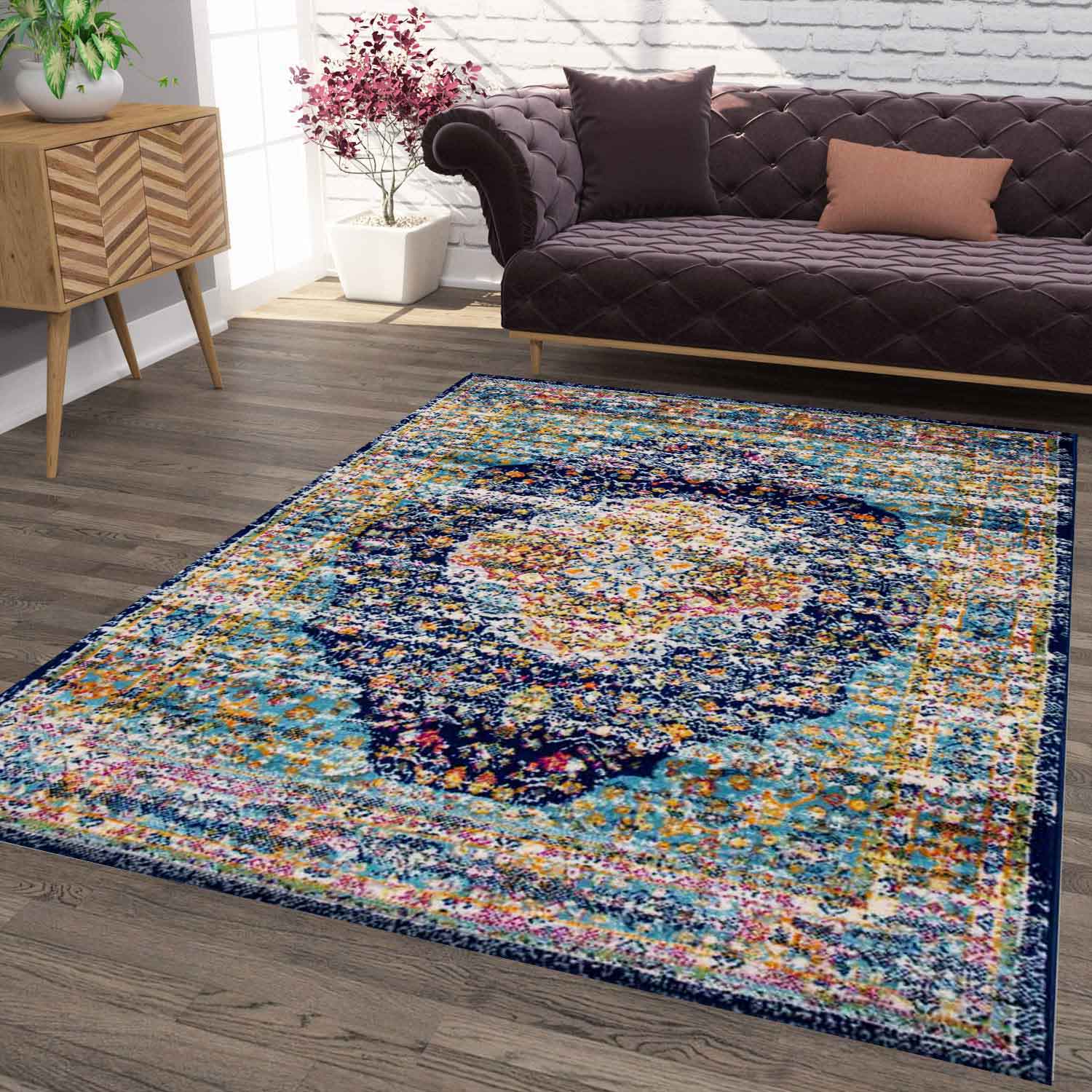 Wohnzimmer Teppich Kurzflor Orientalisch & Klassisch Style in versch. Farben