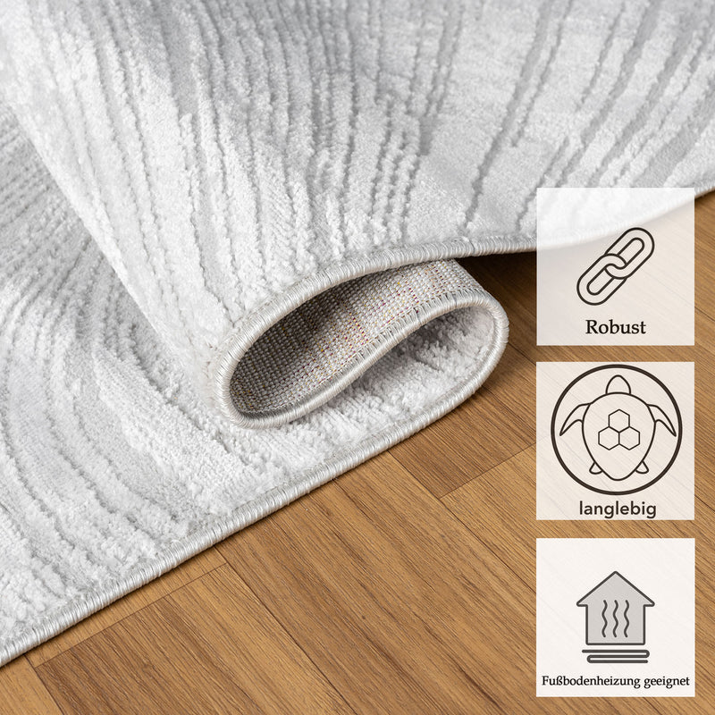 Living room rug, bedroom rug, hallway rug, kitchen rug, short pile, boho design, solid color, high-low effect, modern, 3D, soft-zoom-