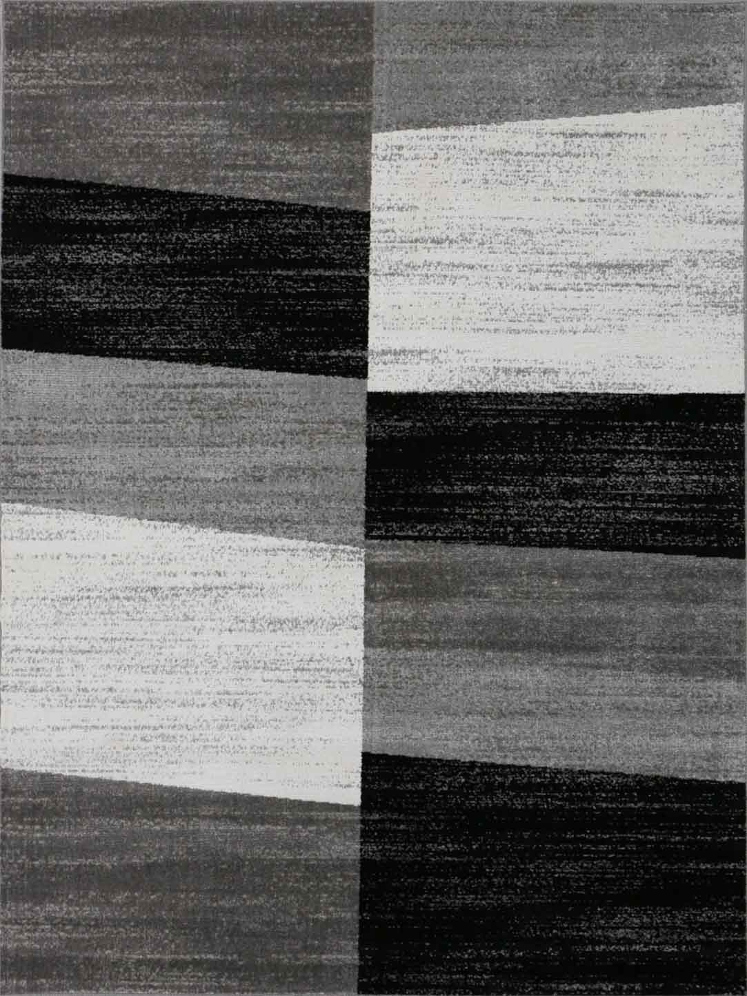 Teppich Geometrisches Kachel Muster Meliert kariert in Grau Weiß und Schwarz-zoom-4