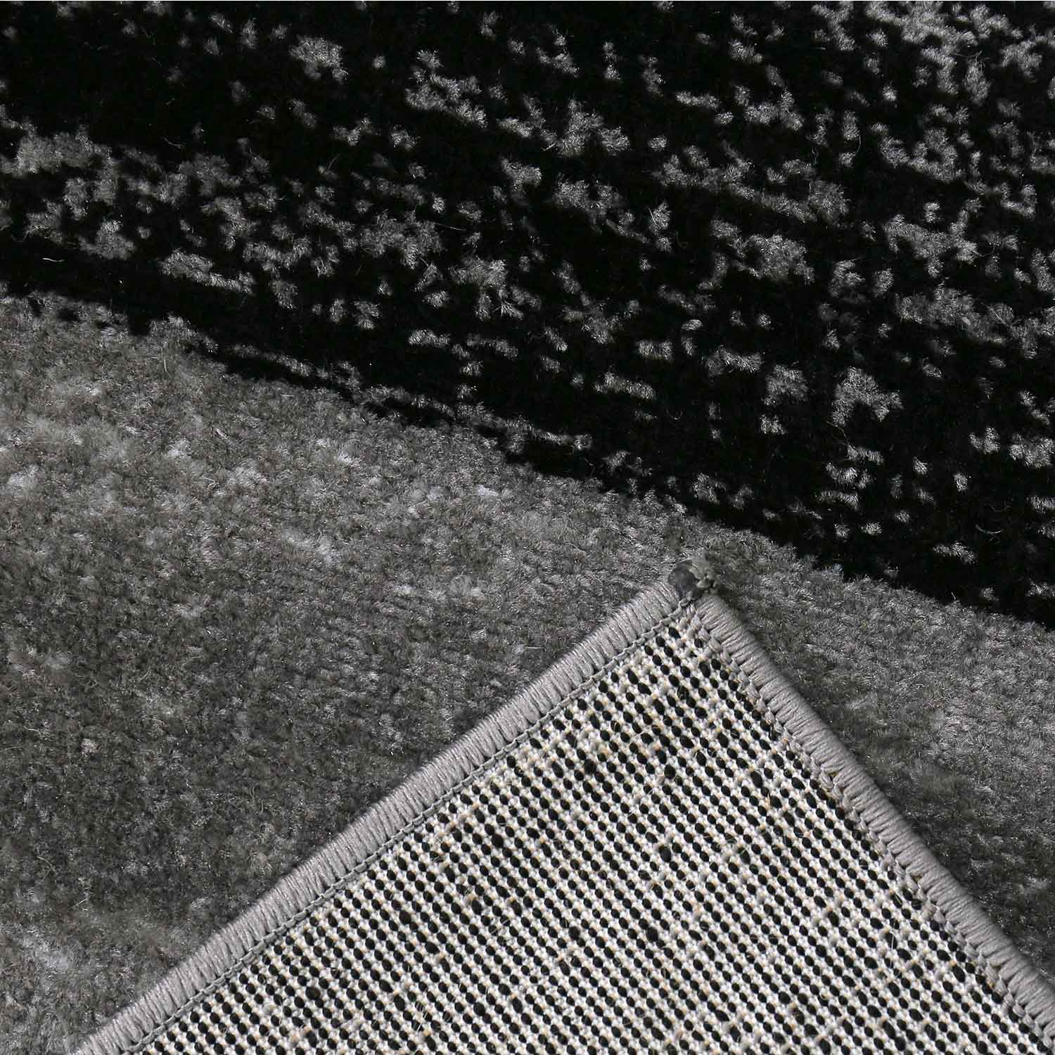 Teppich Geometrisches Kachel Muster Meliert kariert in Grau Weiß und Schwarz-zoom-2