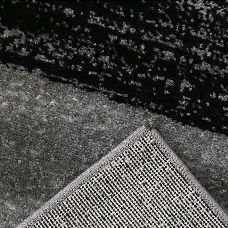 Teppich Geometrisches Kachel Muster Meliert kariert in Grau Weiß und Schwarz-zoom-