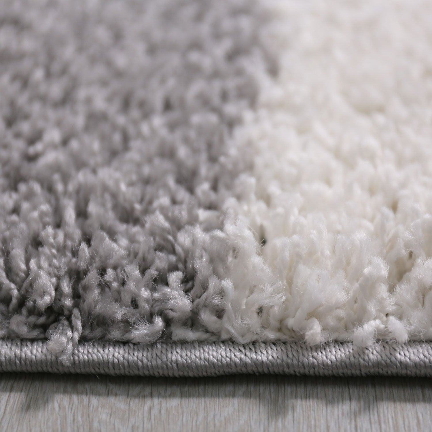 Wohnzimmer Teppich Hochflor Shaggy  Deko kariert streifen Turkis Creme Grau Pflegeleicht Modern-4