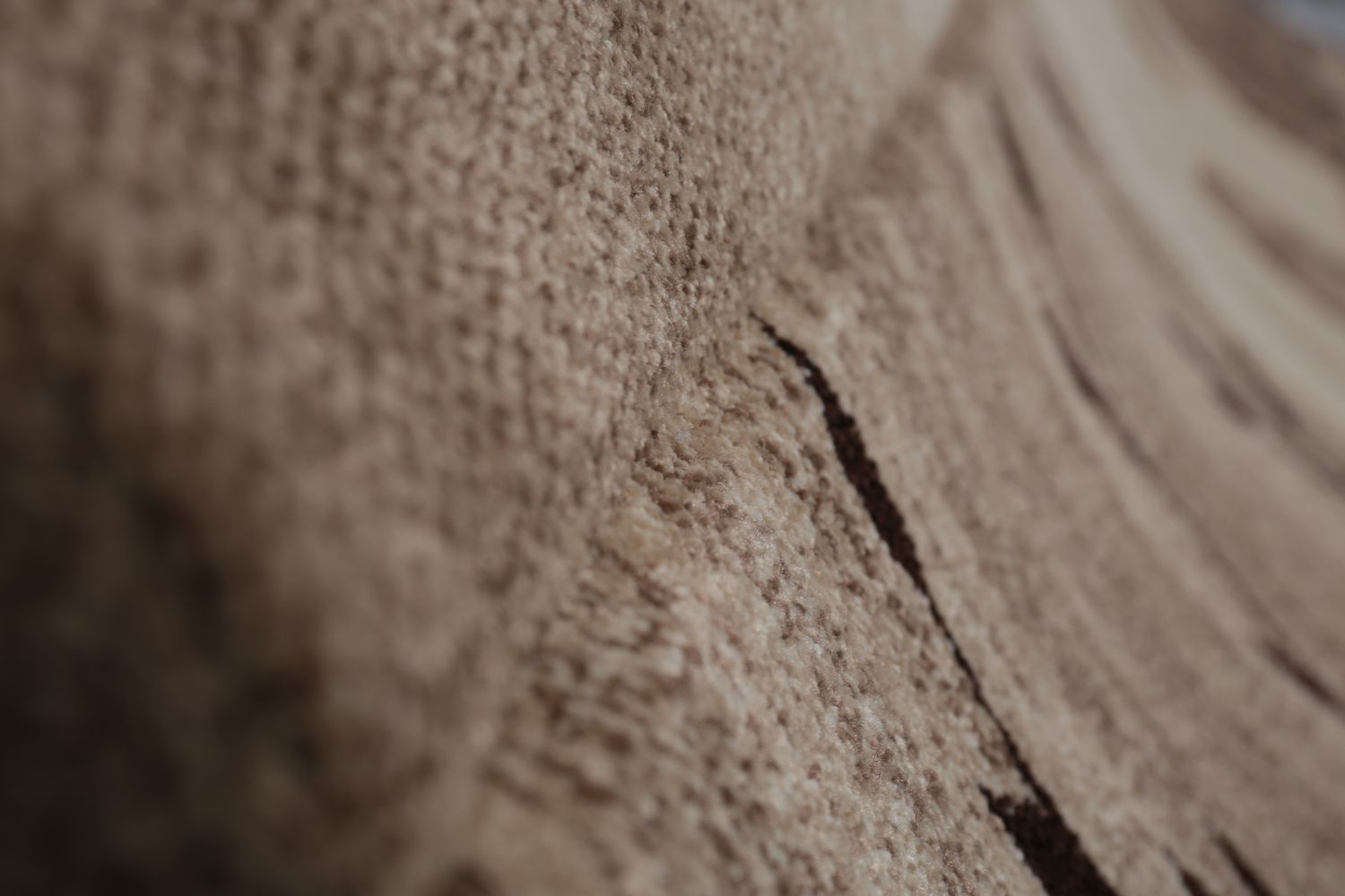 Designer living room rug in natural beige and brown with floral motif-zoom-3