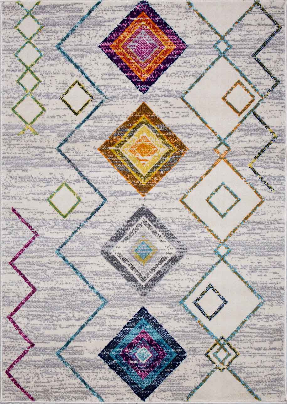 Wohnzimmer Kurzflor Geometrisches Muster Skandi Boho Modern Style